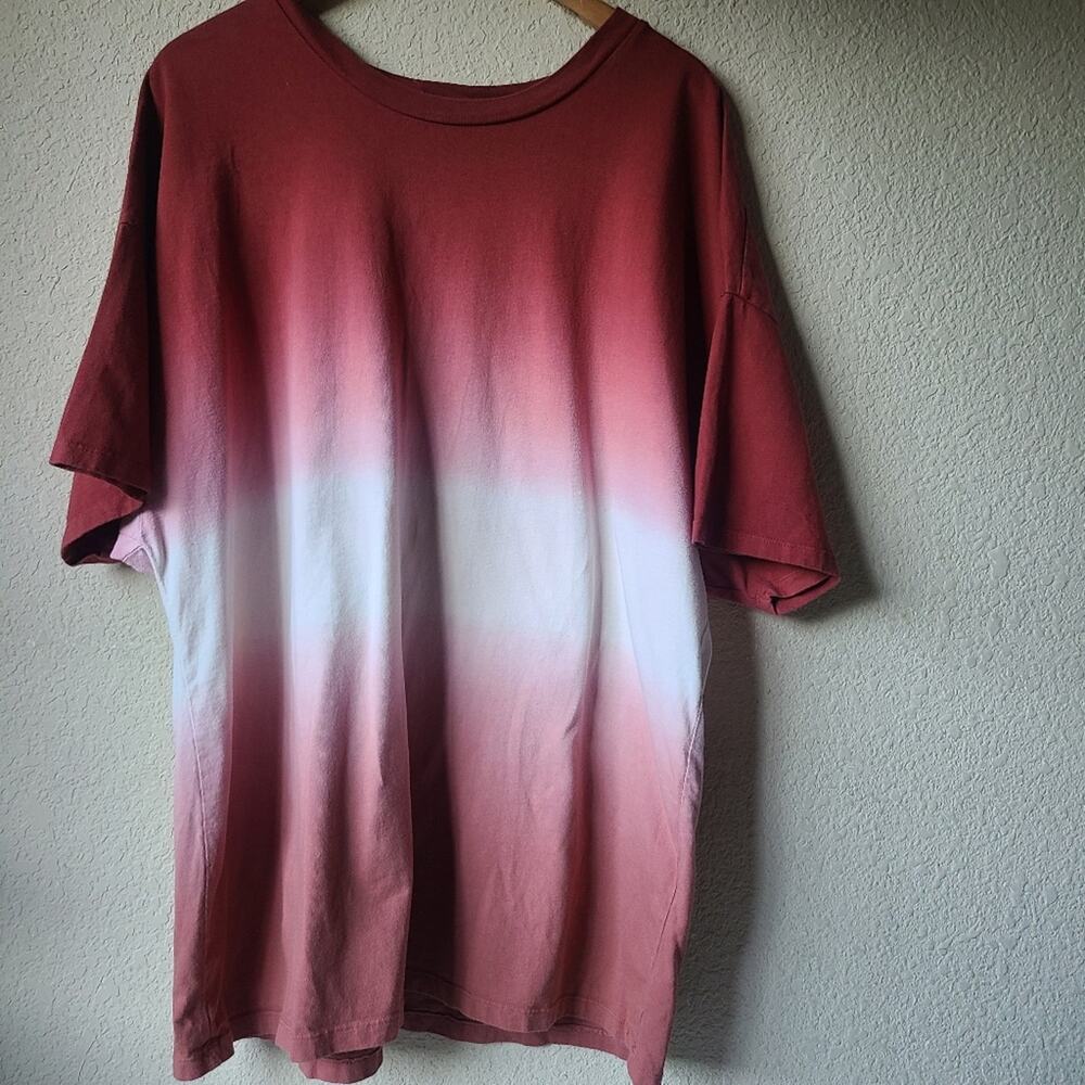 Zenana Dip Dye Short Sleeve Round Neck Top Size L - Picture 2 of 8